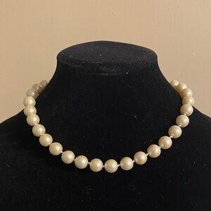 Elegant Vintage Monet Faux Hand-Knotted Pearl Necklace